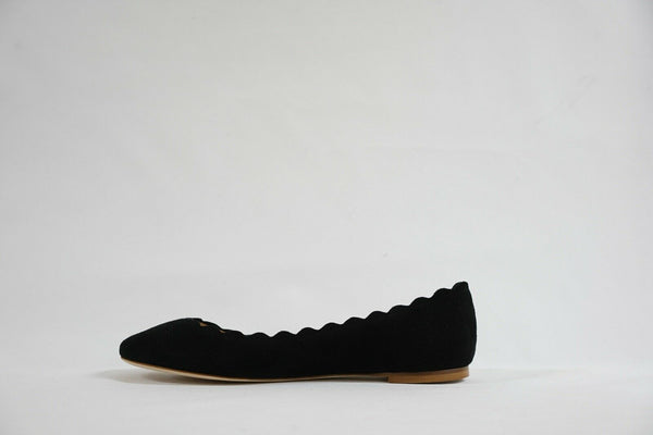 Fabio Rusconi Women's Suede Black Ballerina Flat Shoe S1795  LAST PAIR Size 35