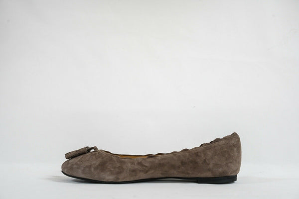 Fabio Rusconi Women's Suede Taupe Tassle Flat Shoe F 3771