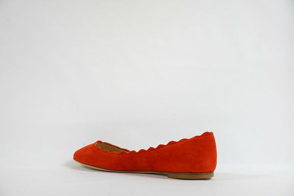 Fabio Rusconi Women's Suede Orange Ballerina Flat Shoe S1795