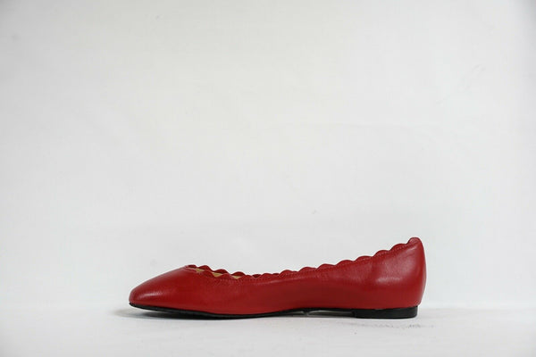 Fabio Rusconi Women's Red Leather Ballerina Flats S1795