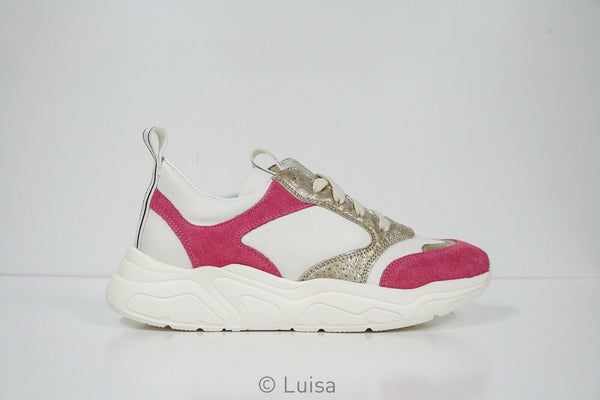 Stokton White & Pink Leather Sneaker 33-D