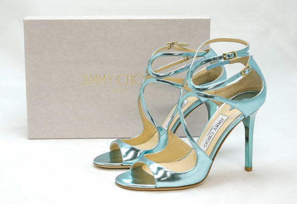 Jimmy Choo Women's Blue Mirror Sandal LANG