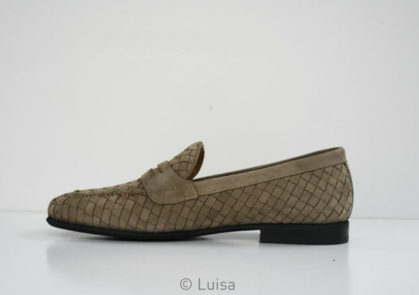 Roberto Serpentini Men's Taupe Woven Loafer 55609