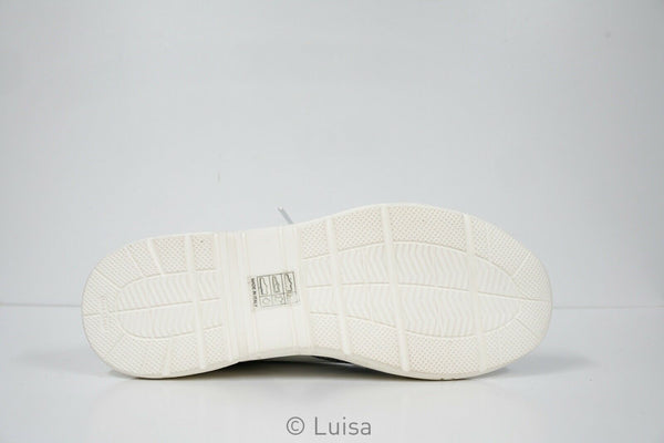 Stokton White & Grey Leather Sneaker 33-D