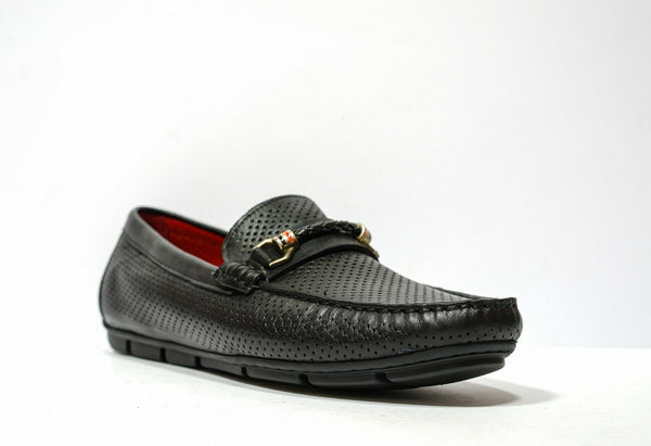 Roberto Serpentini Men's Black Leather Loafer 4309 - 44 Last Size