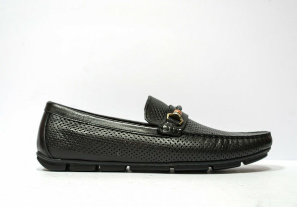 Roberto Serpentini Men's Black Leather Loafer 4309 - 44 Last Size